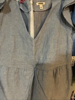 Goodthreads Blue and White Pinstripe Button-Up Shirt